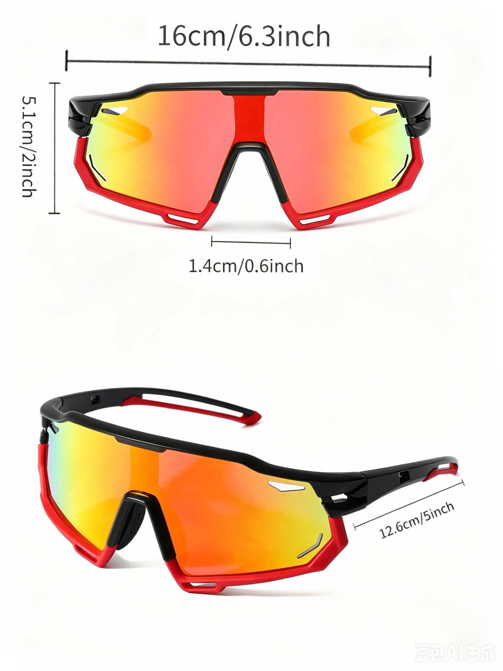POLASUP Cycling Series X9932  Polarized Sport Sunglasses for Men Women, UV400 Protection Cycling Sunglasses with Hard Case, Oversized Shield Lens for Running, Baseball, Fishing & Outdoor Activities