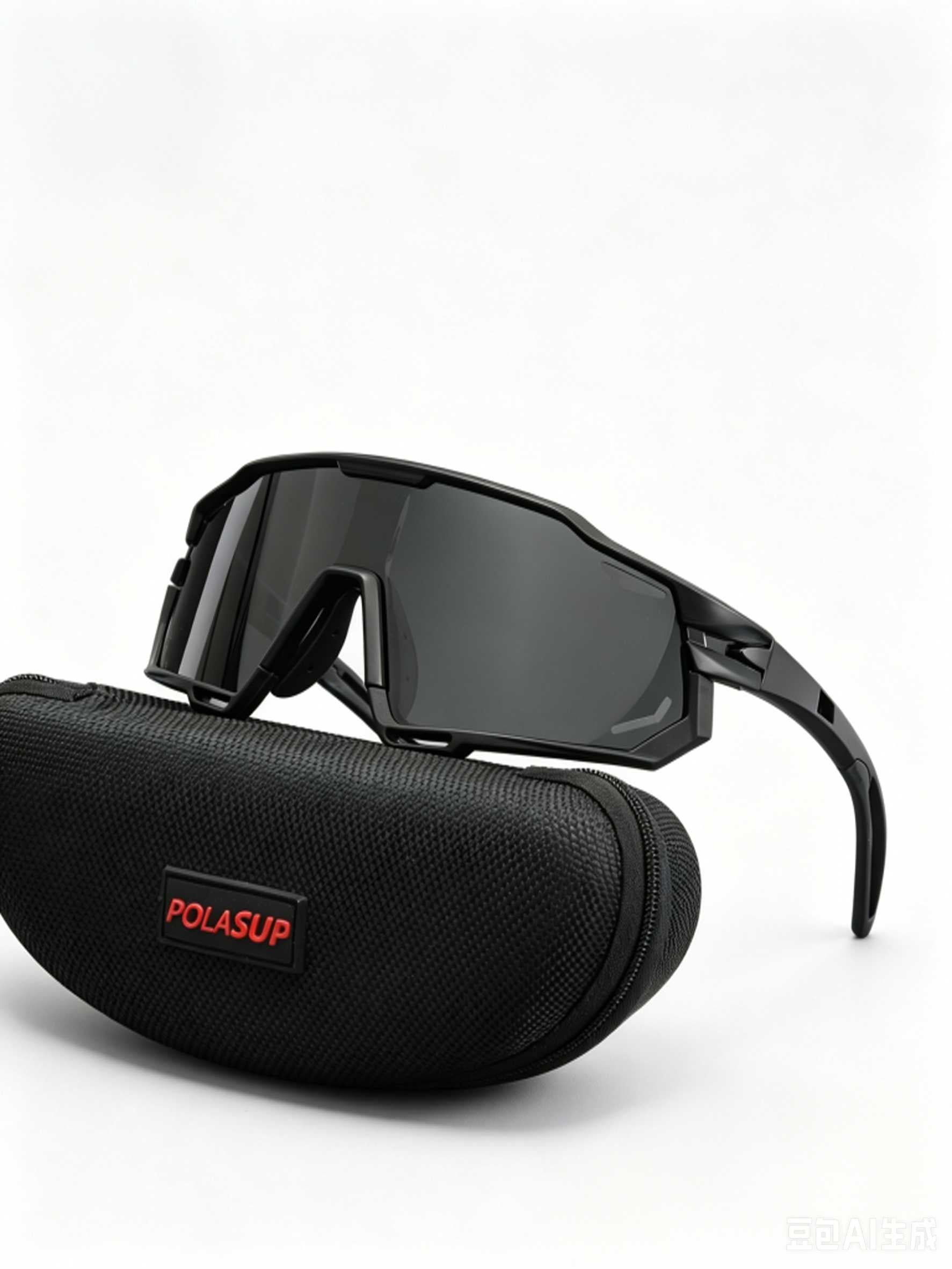 POLASUP Cycling Series X9932  Polarized Sport Sunglasses for Men Women, UV400 Protection Cycling Sunglasses with Hard Case, Oversized Shield Lens for Running, Baseball, Fishing & Outdoor Activities