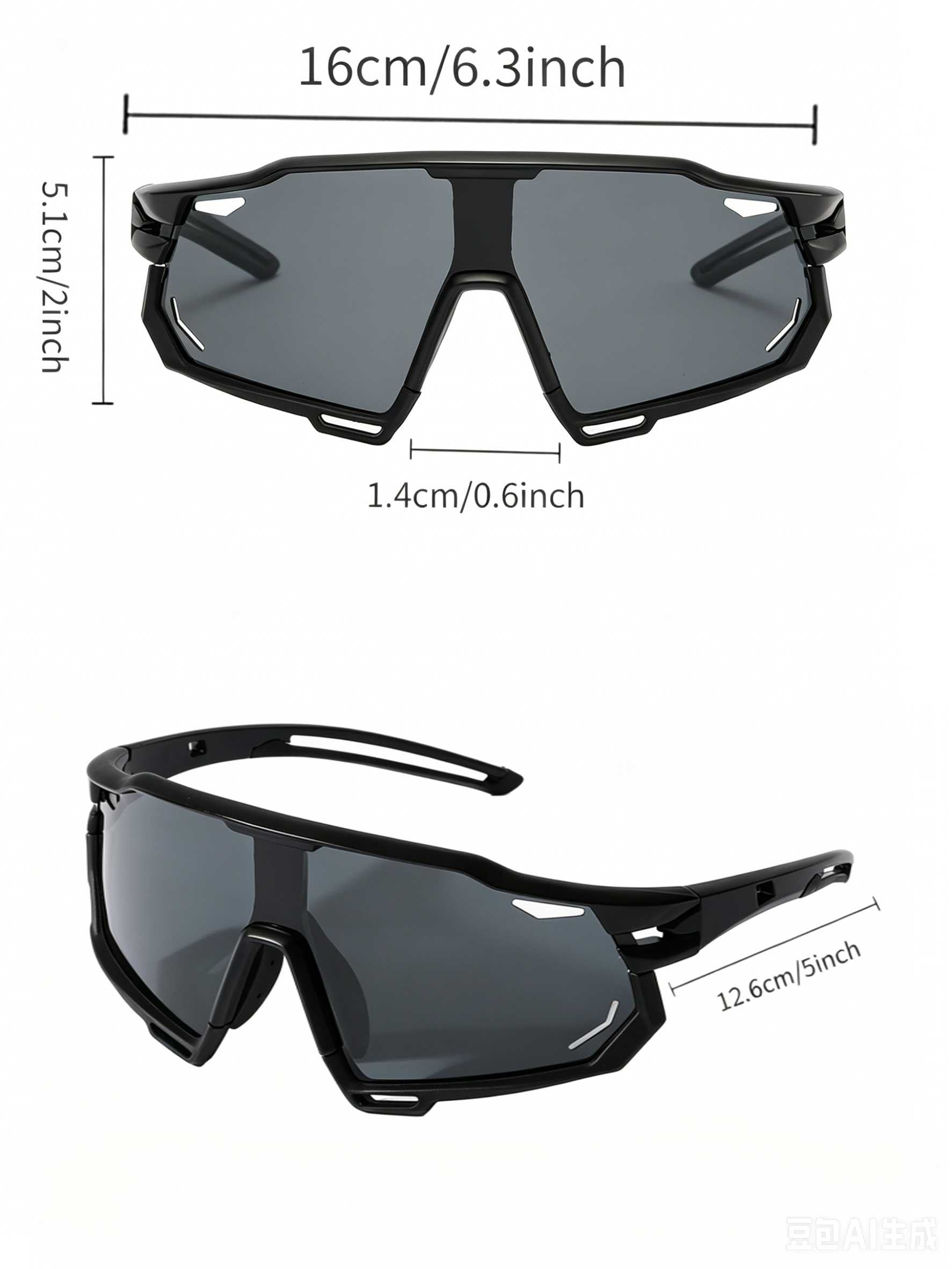 POLASUP Cycling Series X9932  Polarized Sport Sunglasses for Men Women, UV400 Protection Cycling Sunglasses with Hard Case, Oversized Shield Lens for Running, Baseball, Fishing & Outdoor Activities