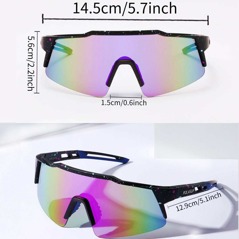 POLASUP Cycling Series 22131 Sports Sunglasses for Men Women, UV400 Protection, Ideal for Cycling, Running, Baseball, Outdoor Activities with Hard Case