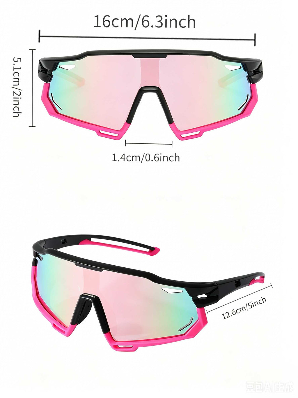 POLASUP Cycling Series X9932  Polarized Sport Sunglasses for Men Women, UV400 Protection Cycling Sunglasses with Hard Case, Oversized Shield Lens for Running, Baseball, Fishing & Outdoor Activities