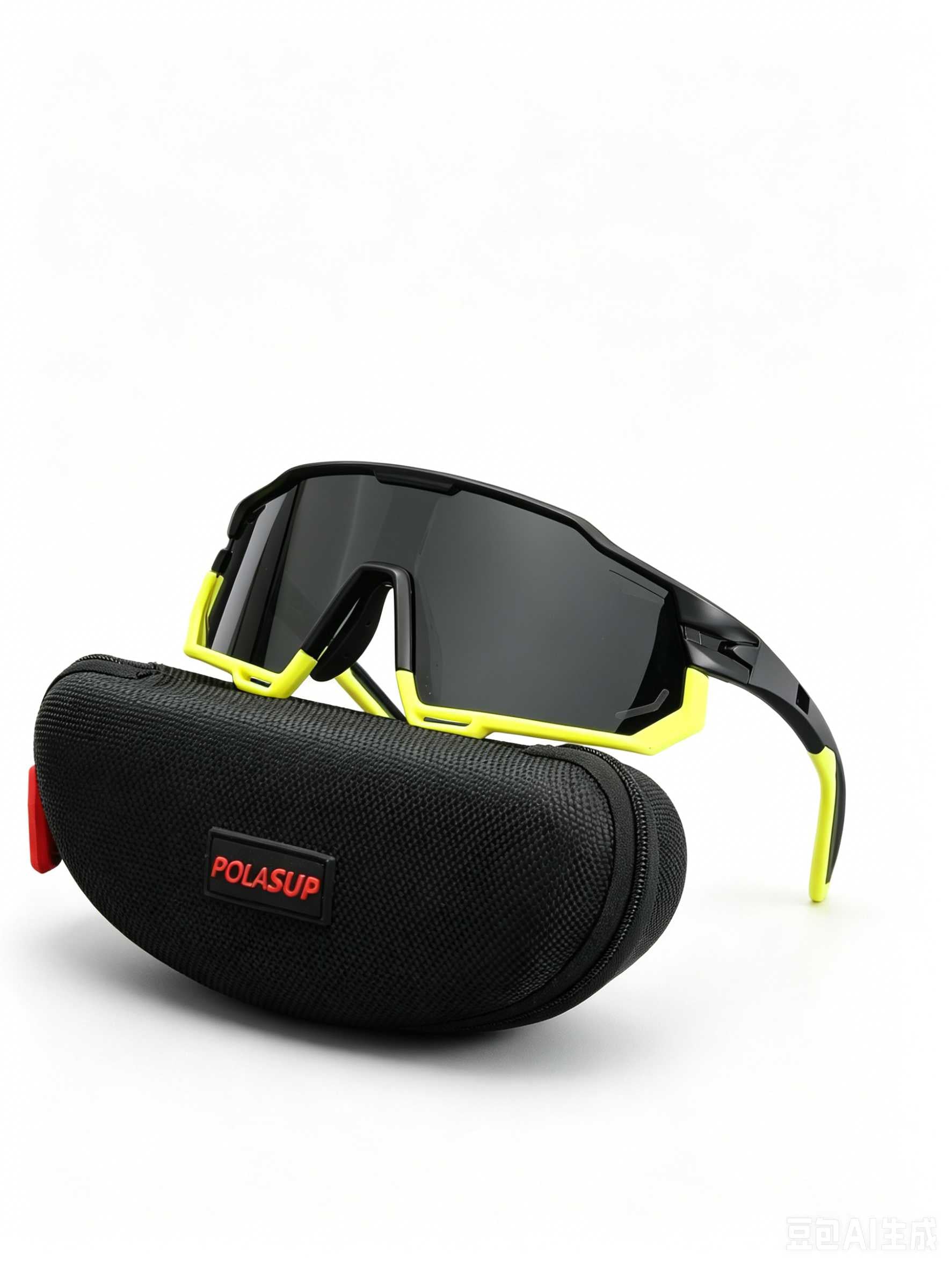 POLASUP Cycling Series X9932  Polarized Sport Sunglasses for Men Women, UV400 Protection Cycling Sunglasses with Hard Case, Oversized Shield Lens for Running, Baseball, Fishing & Outdoor Activities