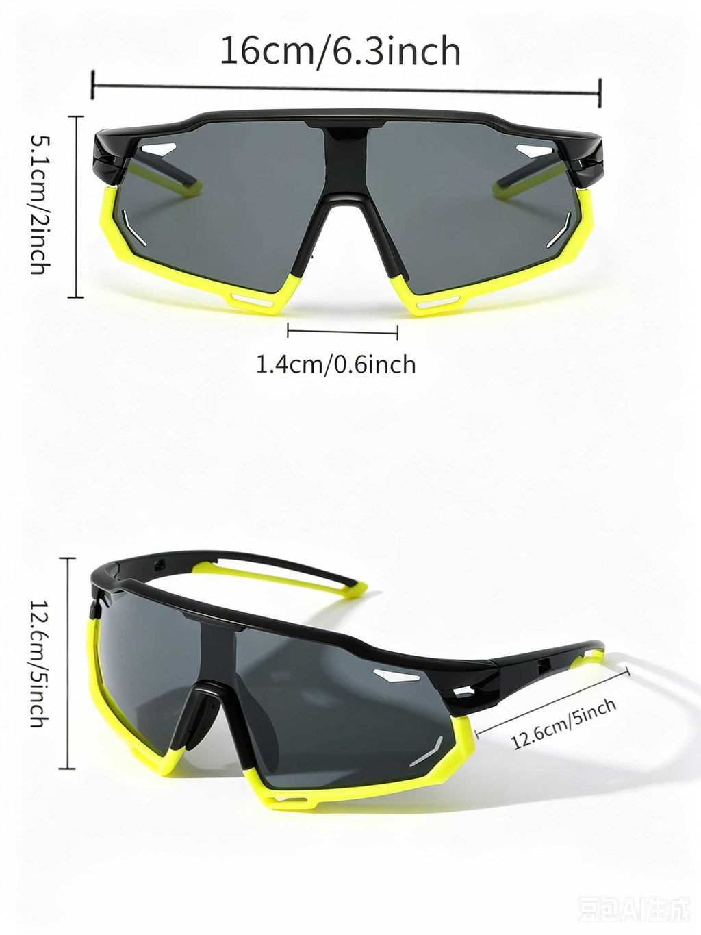 POLASUP Cycling Series X9932  Polarized Sport Sunglasses for Men Women, UV400 Protection Cycling Sunglasses with Hard Case, Oversized Shield Lens for Running, Baseball, Fishing & Outdoor Activities