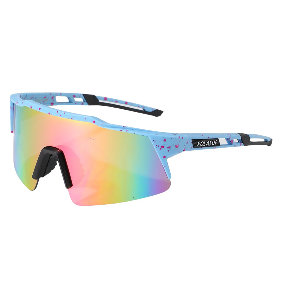 POLASUP Cycling Series 22131 Sports Sunglasses for Men Women, UV400 Protection, Ideal for Cycling, Running, Baseball, Outdoor Activities with Hard Case
