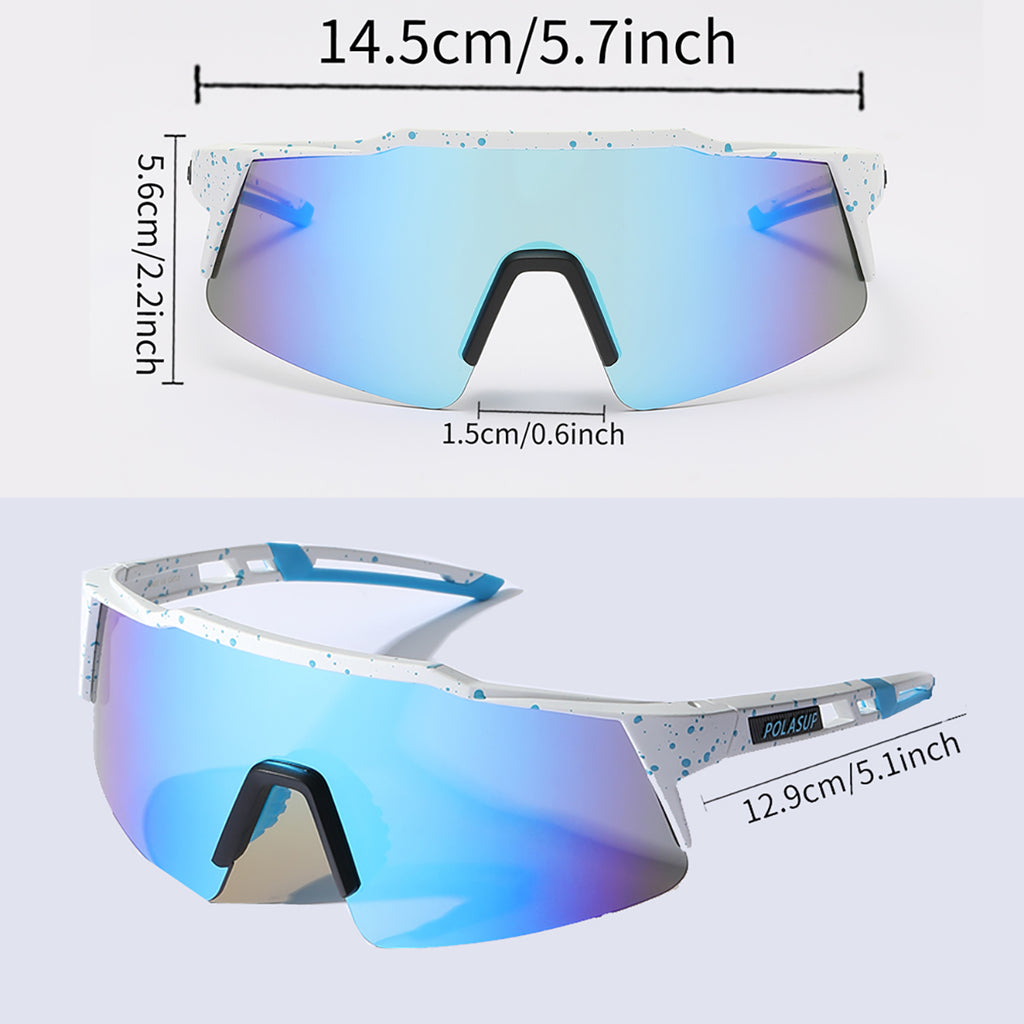 POLASUP Cycling Series 22131 Sports Sunglasses for Men Women, UV400 Protection, Ideal for Cycling, Running, Baseball, Outdoor Activities with Hard Case
