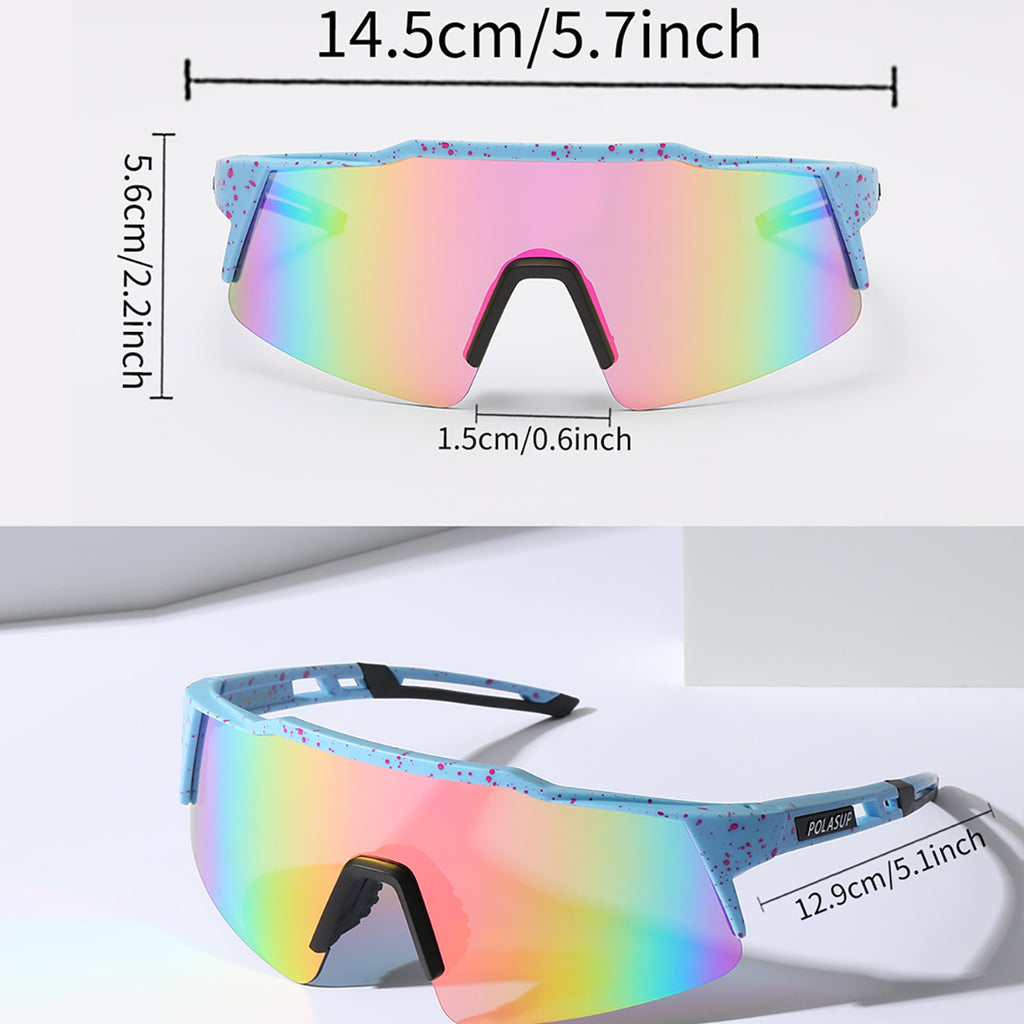 POLASUP Cycling Series 22131 Sports Sunglasses for Men Women, UV400 Protection, Ideal for Cycling, Running, Baseball, Outdoor Activities with Hard Case