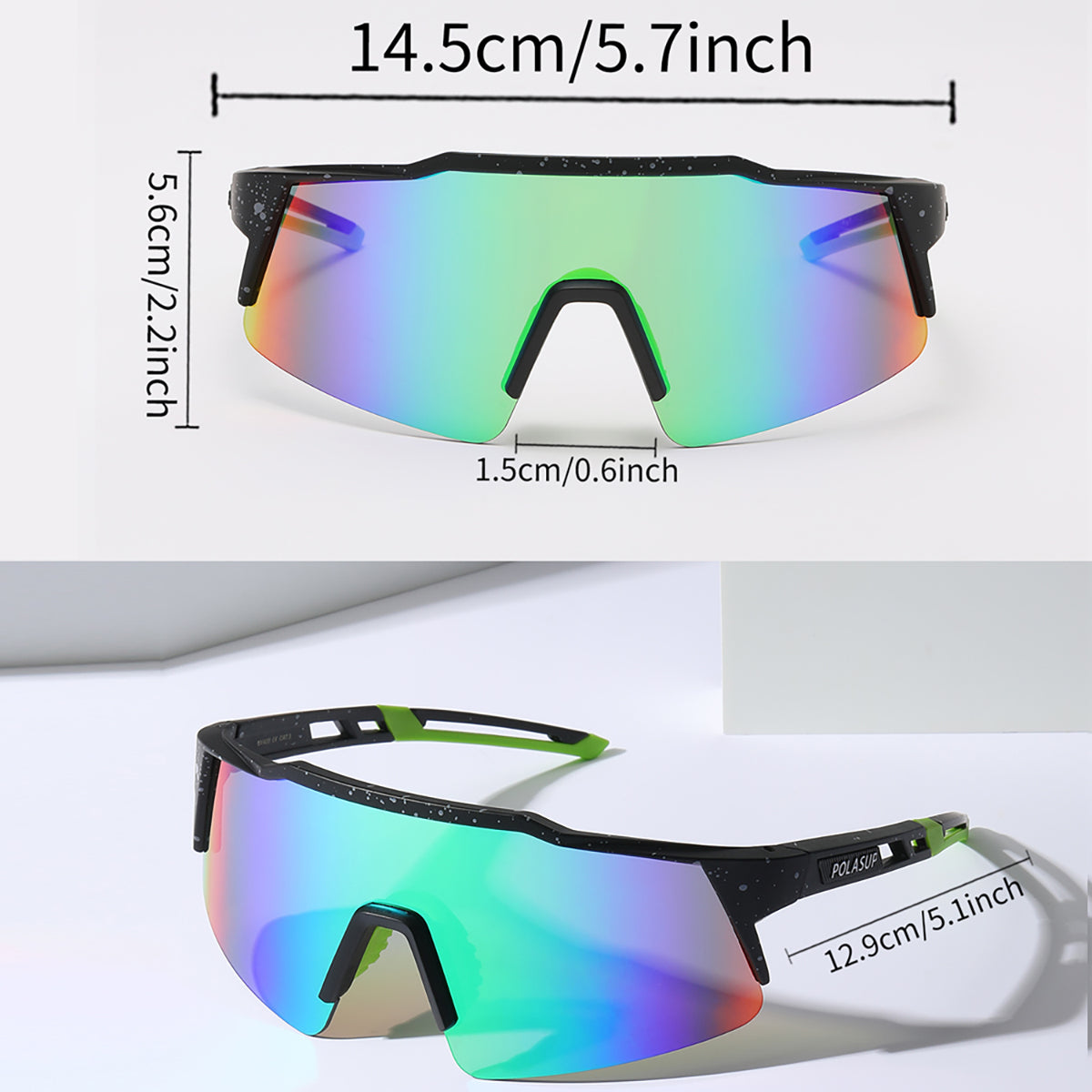 POLASUP Cycling Series 22131 Sports Sunglasses for Men Women, UV400 Protection, Ideal for Cycling, Running, Baseball, Outdoor Activities with Hard Case