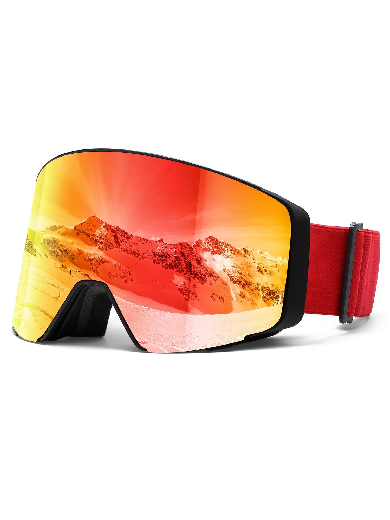 POLASUP Mountain Series 3067 Ski Goggles for Men Women, UV400 Eye Protection, Triple Sponge Windproof Design, Anti-Fog Lenses for Snowboarding & Winter Sports with Carrying Pouch
