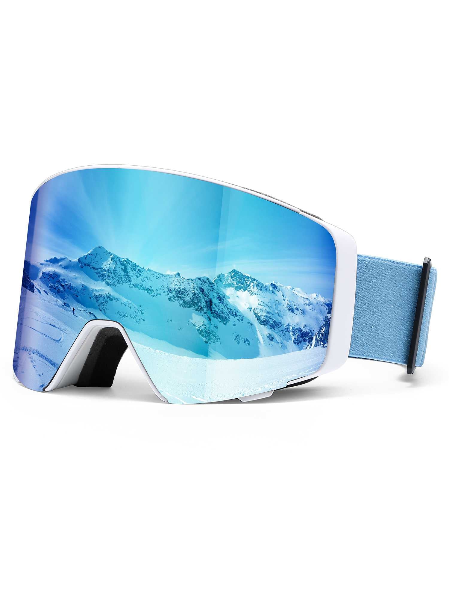 POLASUP Mountain Series 3067 Ski Goggles for Men Women, UV400 Eye Protection, Triple Sponge Windproof Design, Anti-Fog Lenses for Snowboarding & Winter Sports with Carrying Pouch