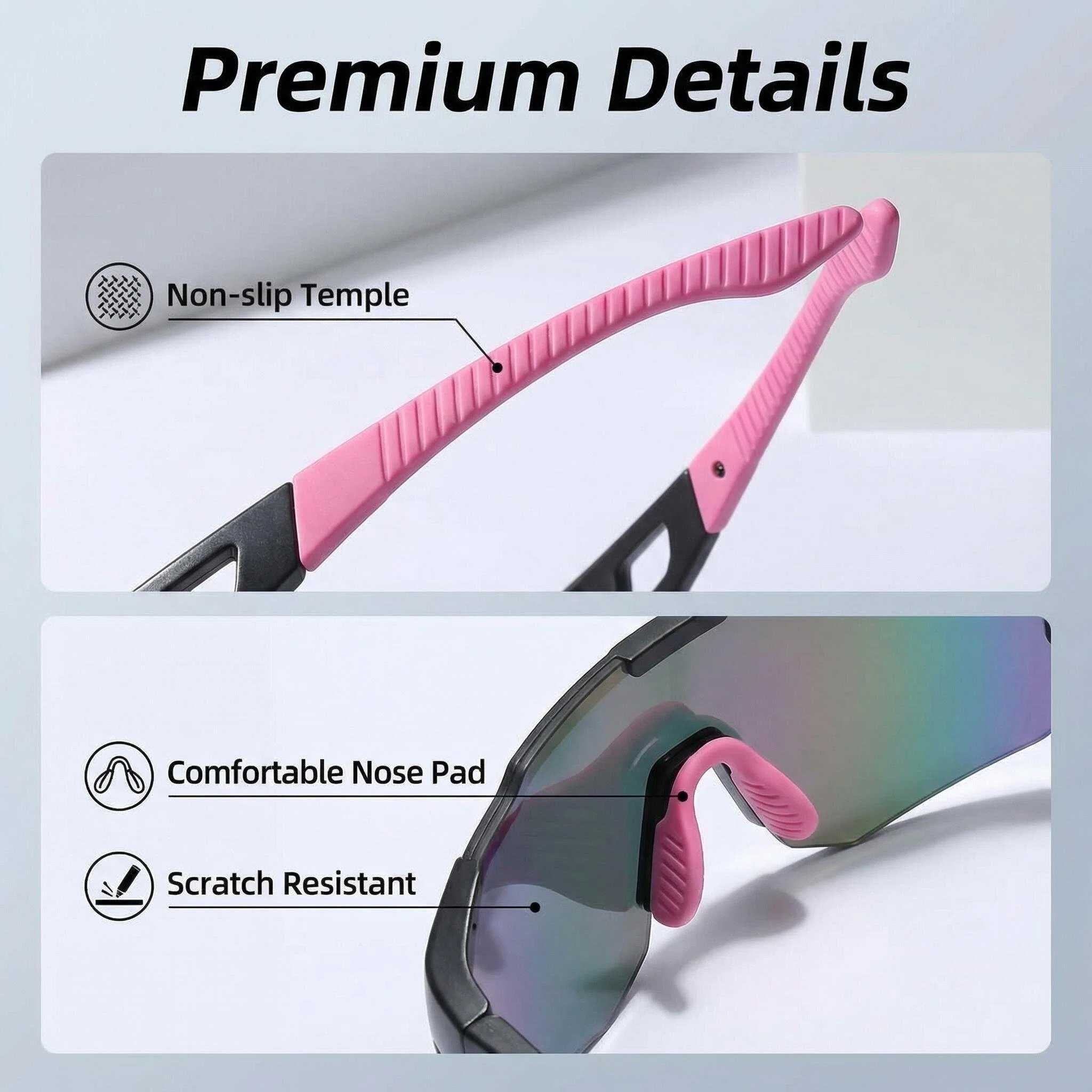 POLASUP Cycling Series X9337C5 Polarized Sports Sunglasses for Men Women, UV400 Protection Cycling Sunglasses, Lightweight Frame for Running Fishing Driving