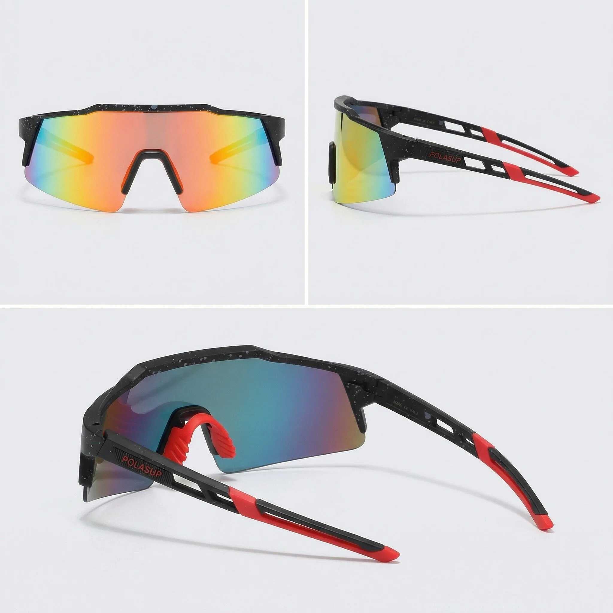 POLASUP Cycling Series 22131 Sports Sunglasses for Men Women, UV400 Protection, Ideal for Cycling, Running, Baseball, Outdoor Activities with Hard Case
